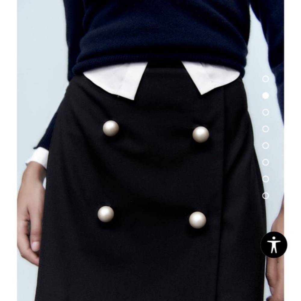 Zara Pearl Button Mini Skirt
